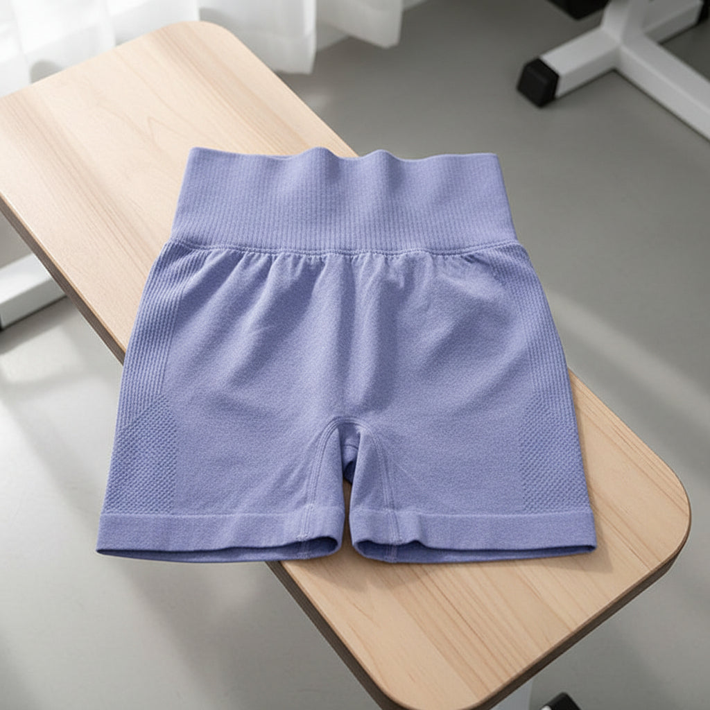 Women's High Waist Solid Yoga Shorts