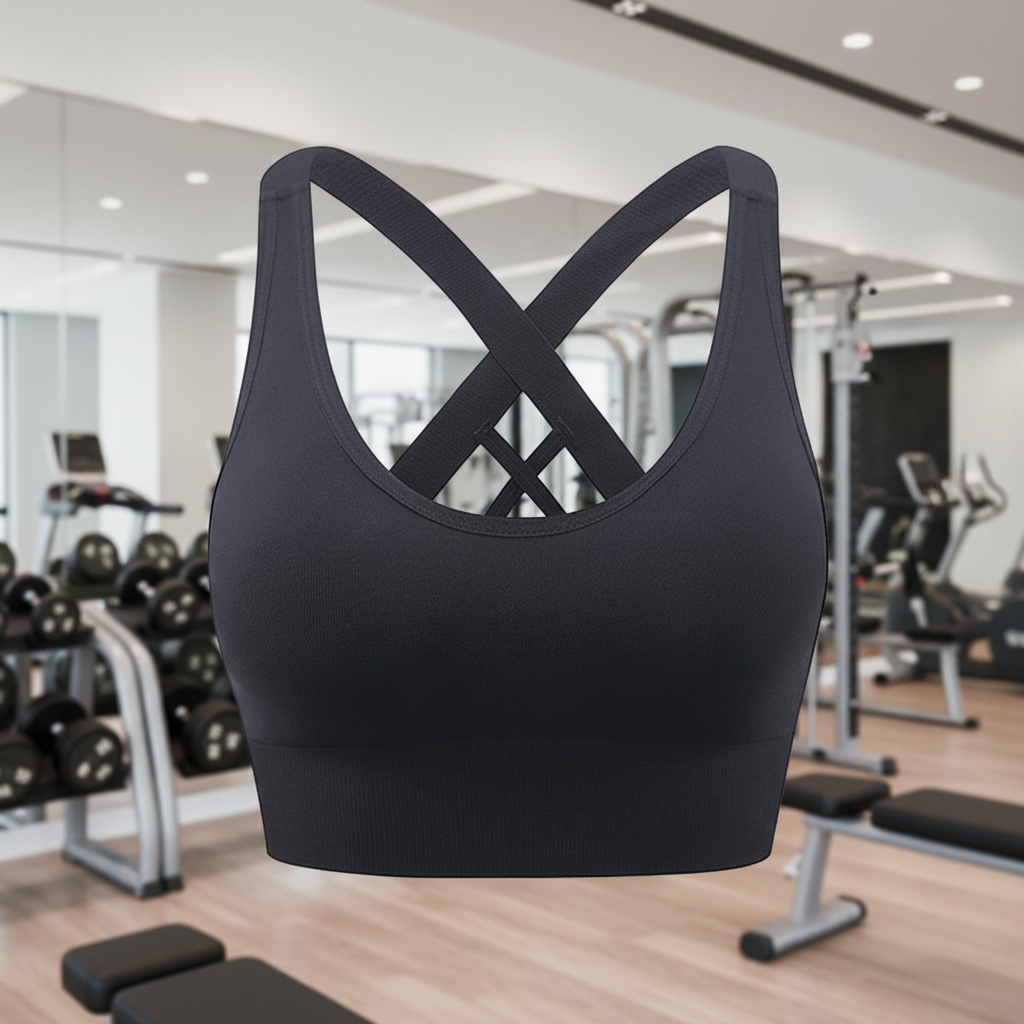 Cross Back Shockproof Sports Bra