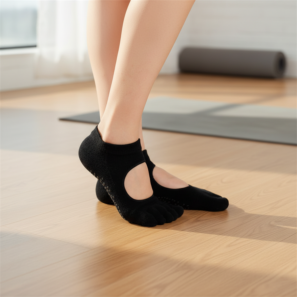 Five Finger Yoga Socks – Non-Slip Grip