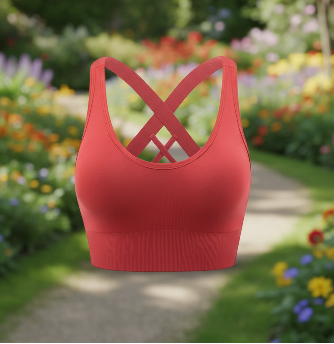 Cross Back Shockproof Sports Bra