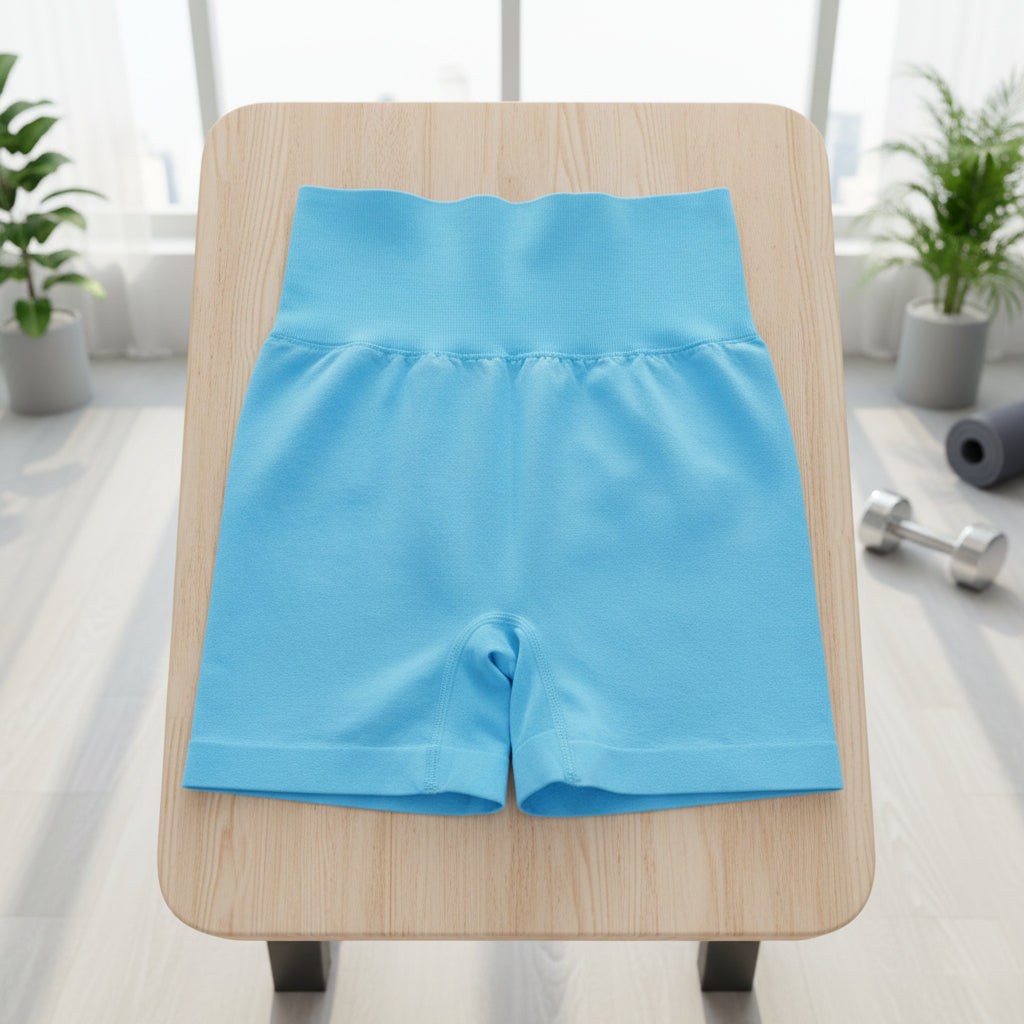 Women's High Waist Solid Yoga Shorts