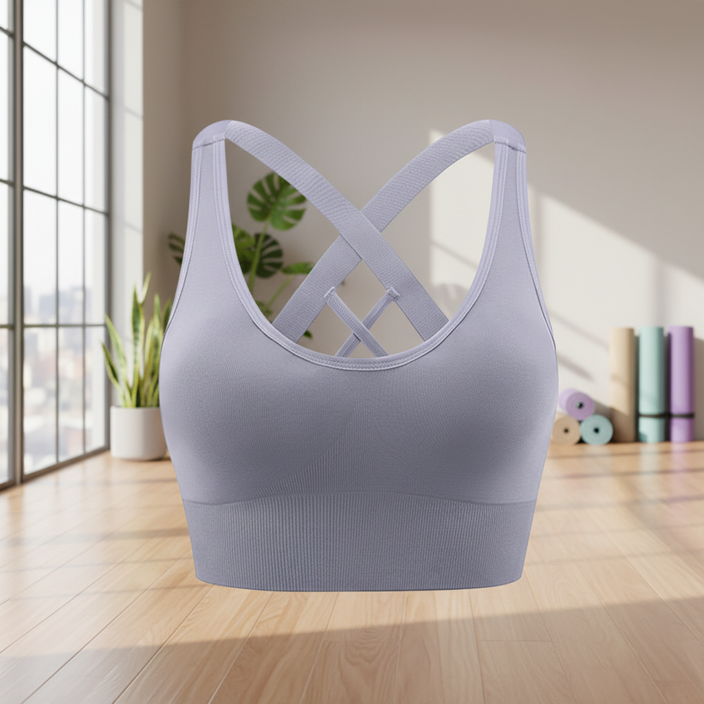 Cross Back Shockproof Sports Bra