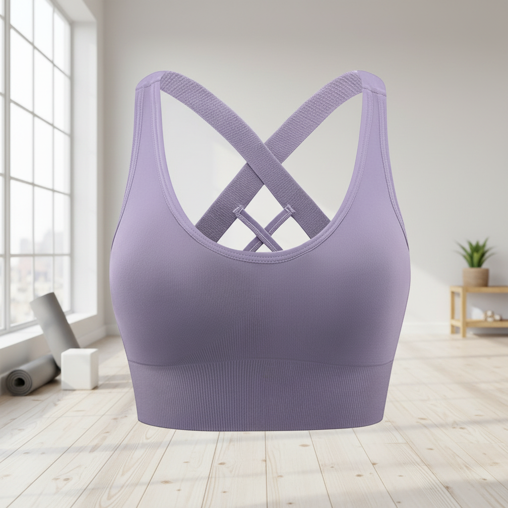 Cross Back Shockproof Sports Bra
