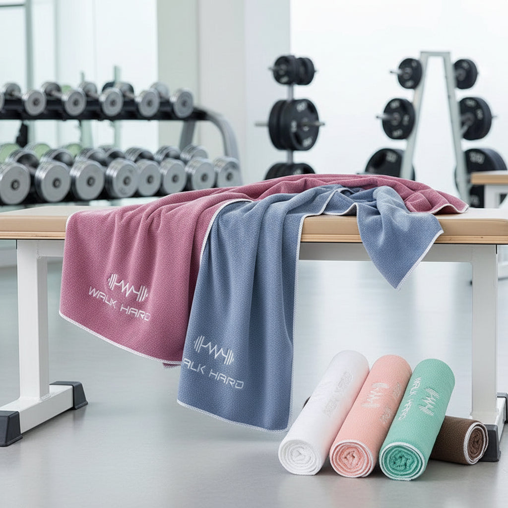 Quick-Dry Embroidered Fitness Towel 100x30cm